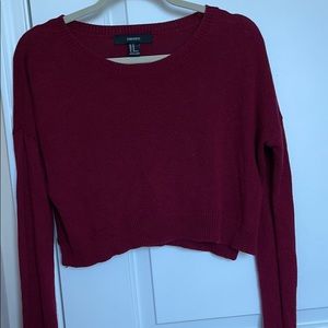 Red Sweater Crop-Top